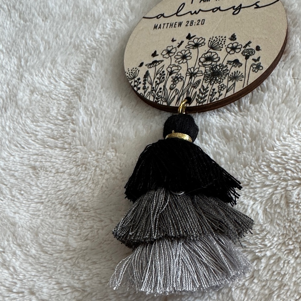 Inspirational Scripture Rear View Mirror Hanging Daily Inspiration with Tassels - Picture 7 of 10